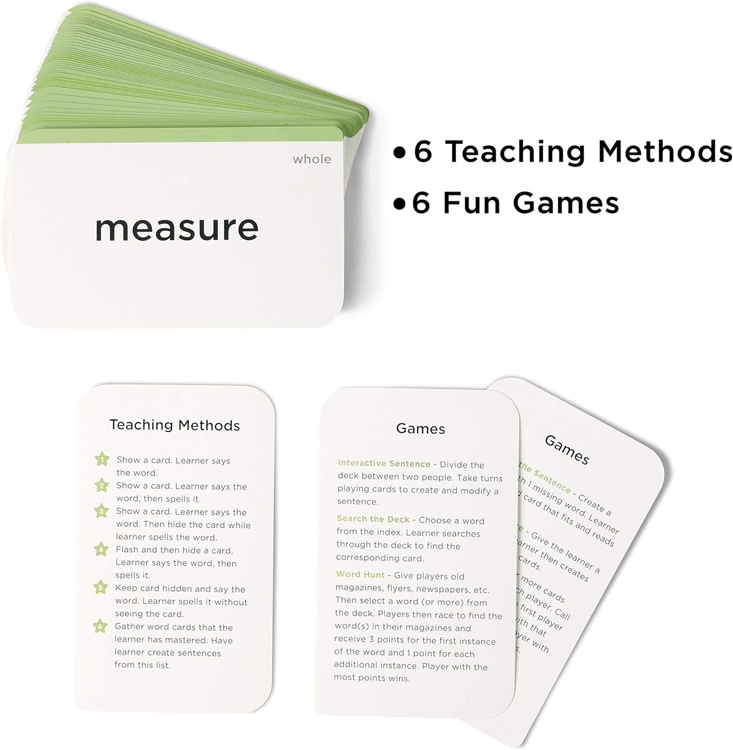 Award-Winning Phonics & Vocabulary Flash Cards (1000+ Words w/Prefixes, Suffixes & CVC) incl. Games & Visual Aids for Ages 4-8, Pre-K to 3rd Grade