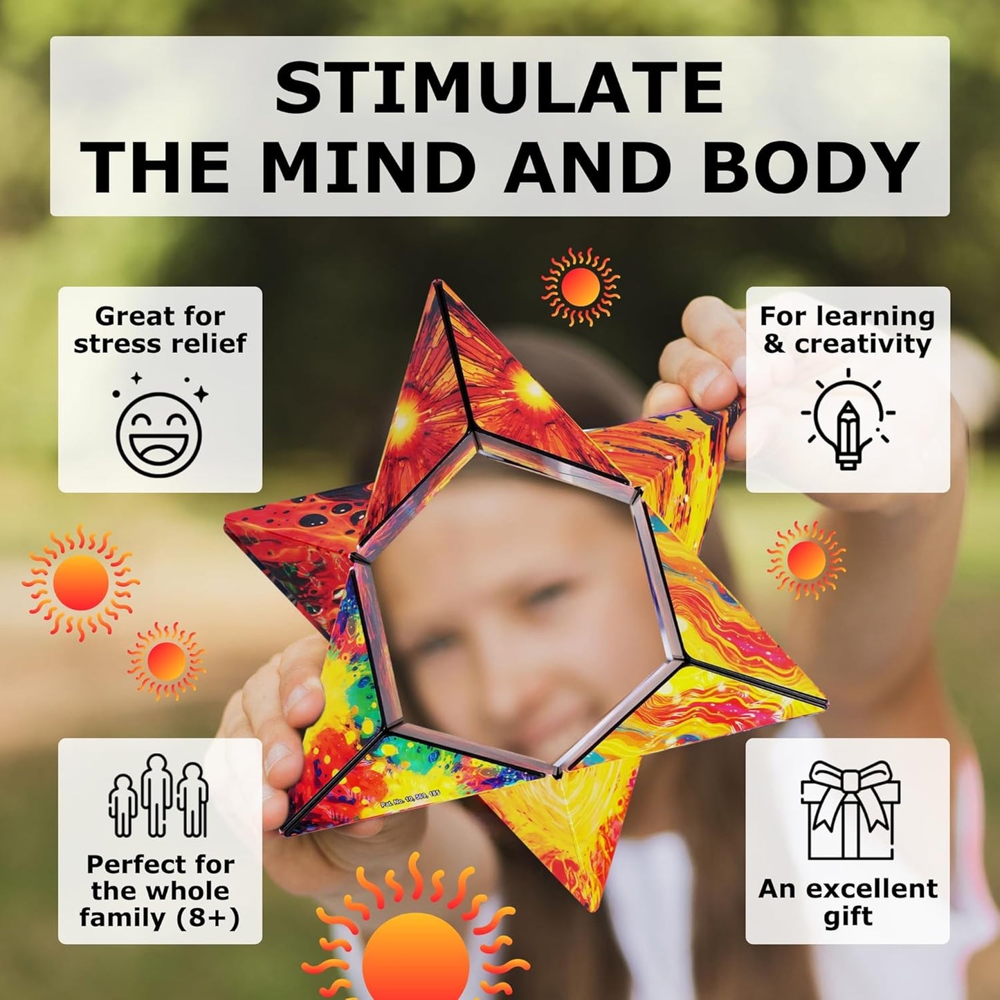 Shashibo Shape Shifting Box - Award-Winning STEM Fidget Toy with Ultra Strong Magnets - Puzzle Cube Transforms Into 100+ Shapes, Perfect Sensory Gift for Kids, Teens, and Adults (Cosmos)