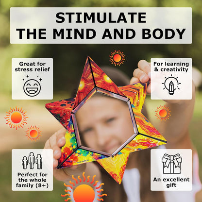 Shashibo Shape Shifting Box - Award-Winning STEM Fidget Toy with Ultra Strong Magnets - Puzzle Cube Transforms Into 100+ Shapes, Perfect Sensory Gift for Kids, Teens, and Adults (Cosmos)