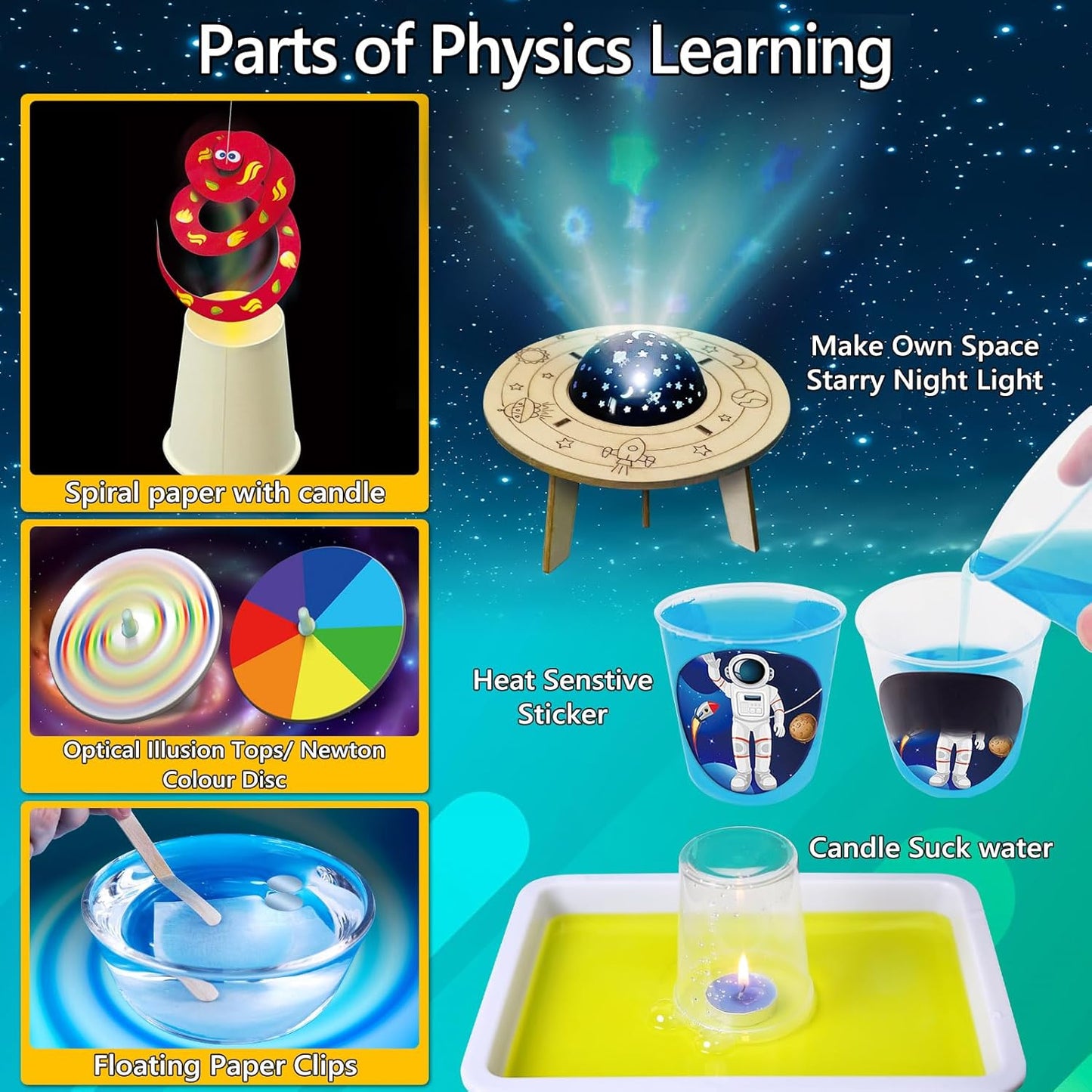 UNGLINGA 260+ Experiments Science Kits for Kids, S.T.E.M Science Projects, Chemistry Set, Christmas Birthday Toys Gifts Idea for Boys Girls, Dig Volcano Gemstones, Educational Scientist Set