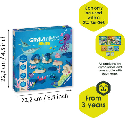 Ravensburger GraviTrax Junior Extension Ocean - Marble Run, STEM and Construction Toys for Kids Age 3 Years Up - Kids Gifts
