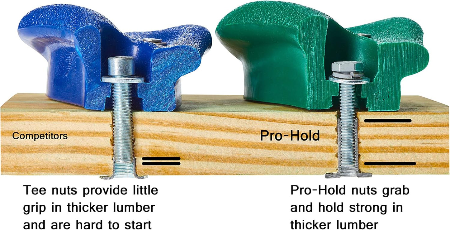 22 Assorted Deluxe Rock Climbing Holds for Kids - Outdoor Climbing Stones Kit with 44 Swing Safe Fasteners + Drill Bit Easy to Install on Lumber from 3/4" to 1.25" Thick