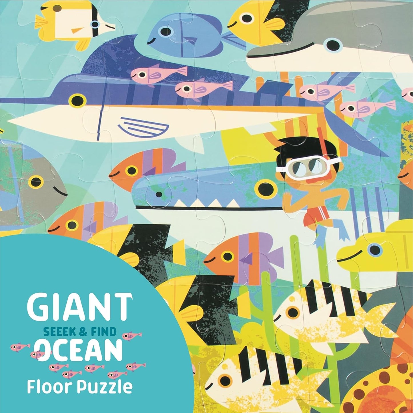 Chuckle & Roar Dinosaur Glow Floor Puzzle 50 Piece Kids Puzzle - Giant 2 x 3 Foot Glow in The Dark Preschool Puzzle - Large Pieces for Ages 4+ - Educational Dinosaur Puzzle for Screen Free Time