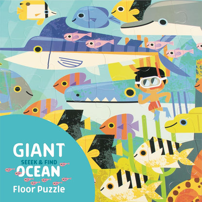 Chuckle & Roar Dinosaur Glow Floor Puzzle 50 Piece Kids Puzzle - Giant 2 x 3 Foot Glow in The Dark Preschool Puzzle - Large Pieces for Ages 4+ - Educational Dinosaur Puzzle for Screen Free Time