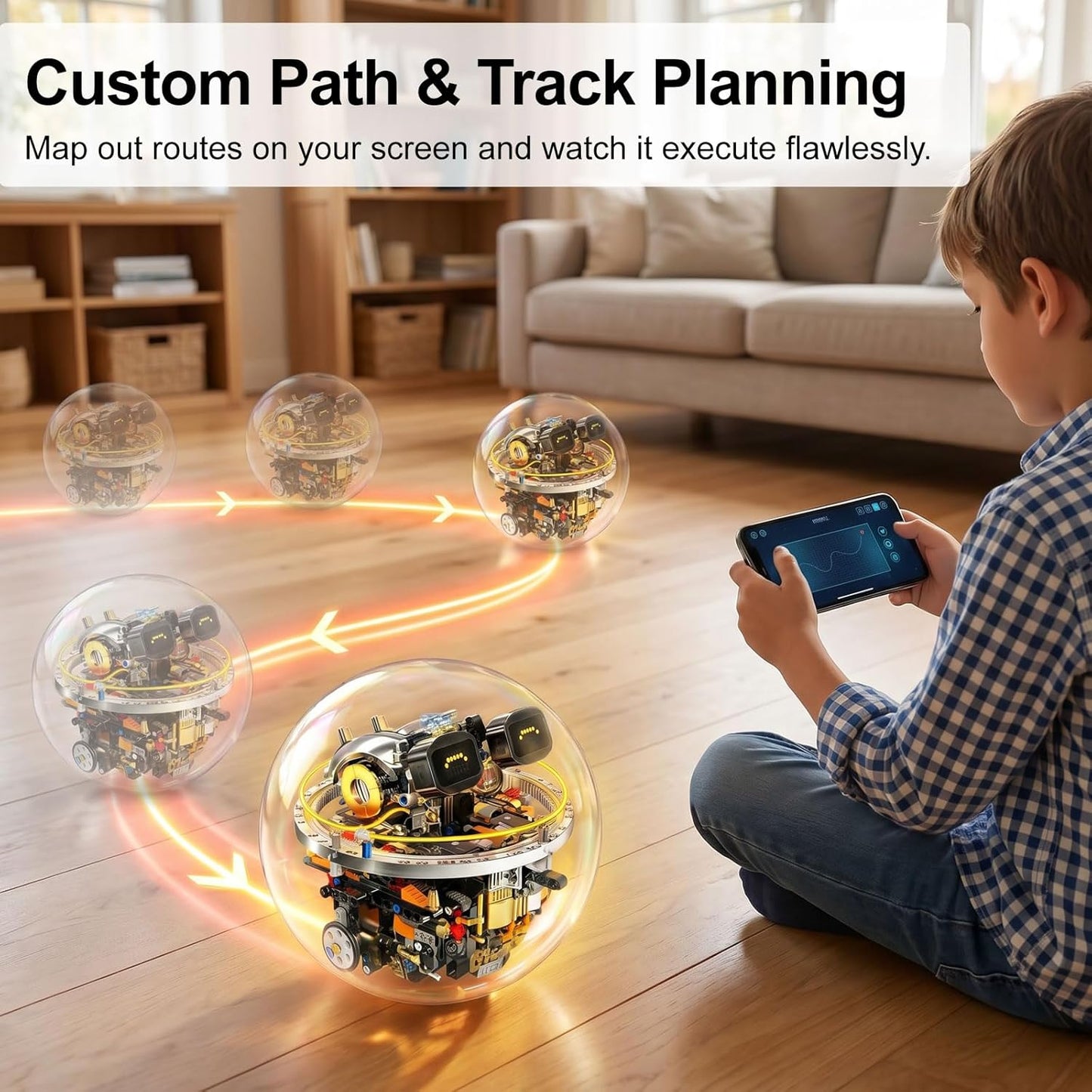 Spherical Robot Toy Kit for Kids Ages 8-12 — Remote & APP Control, STEM Robotics Building Set 804 PCS with Rechargeable Motor, 17 LED Expressions, Birthday for Boys Girls
