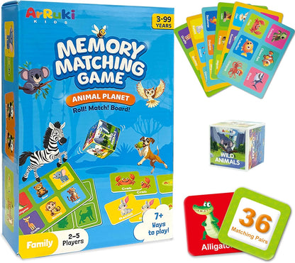 72 PCS Memory Match Game, Animial Matching Game for Kids 3 and up, Enhanced Memory Skills for Toddlers Ages 3 and Up