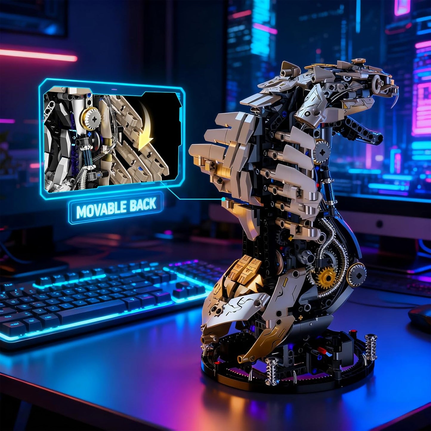 Mechanical Cobra Building Block Toy Technic Snake Robot Model Kit with Detailed Gears & Motion Design Movable Joints Engineering Construction Set for Adults Teens Collectible Display Model