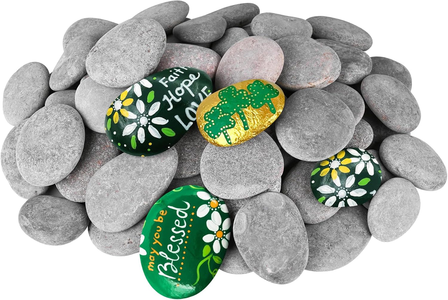 River Rocks for Painting 45 Pcs Large 2-3 Inch Flat Smooth Painting Stones Craft Rock to Paint for Kids Crafts Painting Bulk