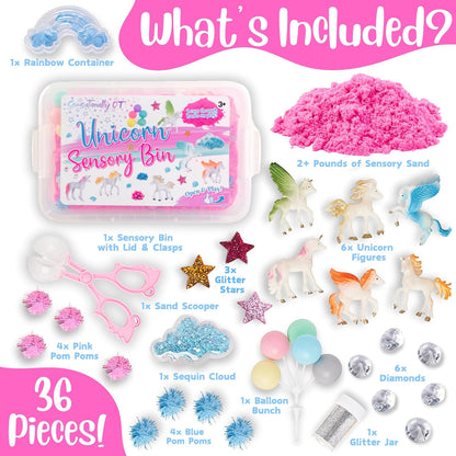 38 PCS Mermaid Sensory Bin with 2 lb Magic Sand, Ocean Molds & Treasure Accessories – Creative Sand Play Gift for Girls Ages 3–8