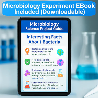 Evviva Sciences Microbiology Science Project Kit, Pre-Poured Agar Plates for Students, Agar Petri Dishes to Learn Microbiology, with Educational Experiment eBook