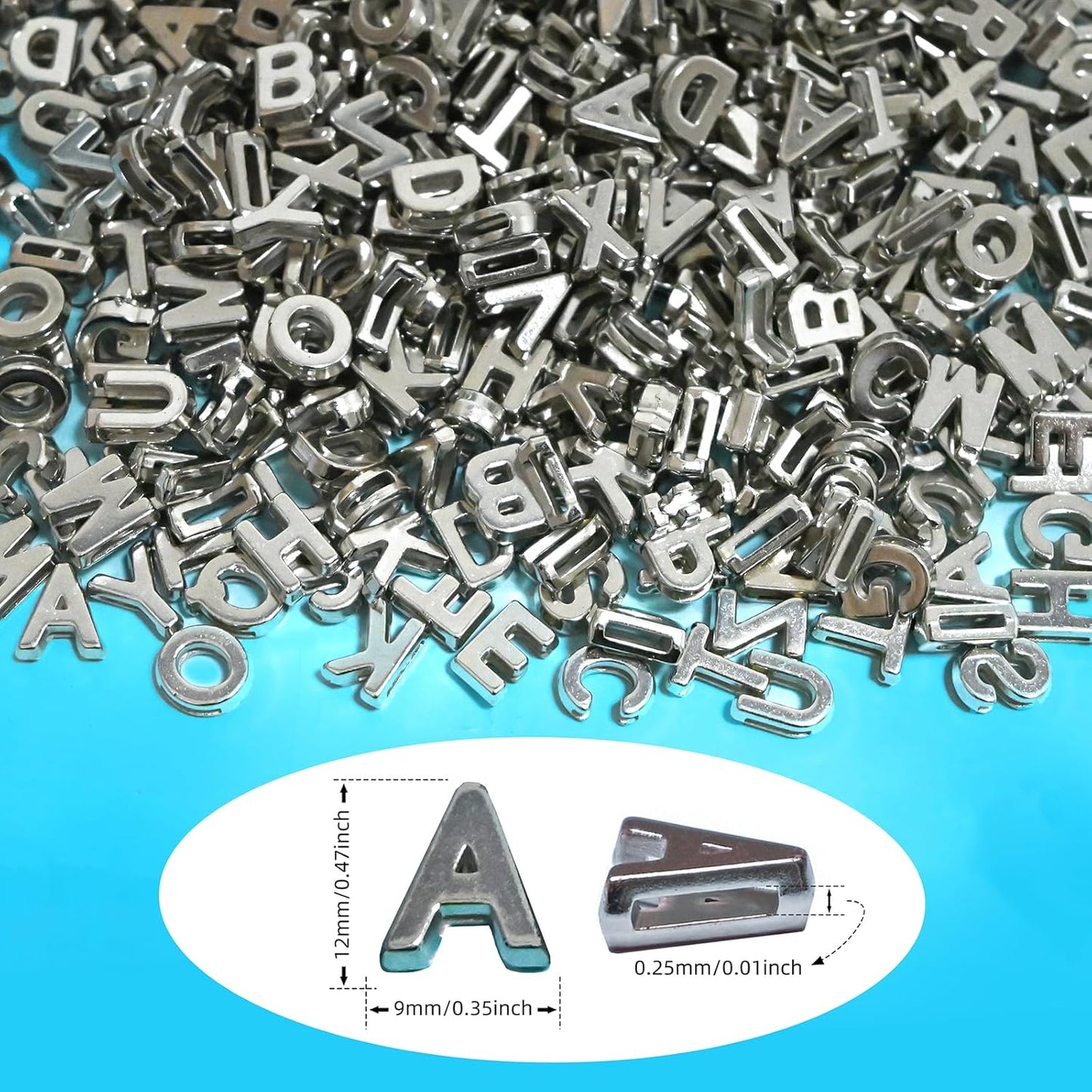 300+ Pieces 9x12mm Big Large Alphabet Letter Beads Charms A-Z Mixed Plastic Shape Loose Bead for Jewelry Making Bracelets Necklaces Key Chains (Classic Solid Colors)