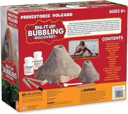 MindWare Dig It Up! Bubbling Discovery: Prehistoric Volcano Fossil Dig Kit – Make The Volcano Erupt and Then Excavate 7 Artifacts – Educational Activity for Kids & Teens – Ages 8 & Up