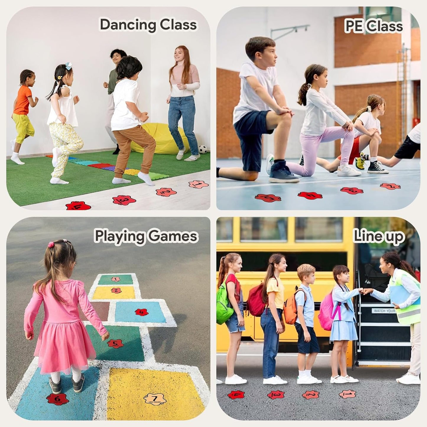 SICOHOME Line up Spots for Classroom Floor - 54Pcs Floor Numbers for Classroom Lining up Number Stickers for Back to School Kindergarten Preschool Elementary Supplies