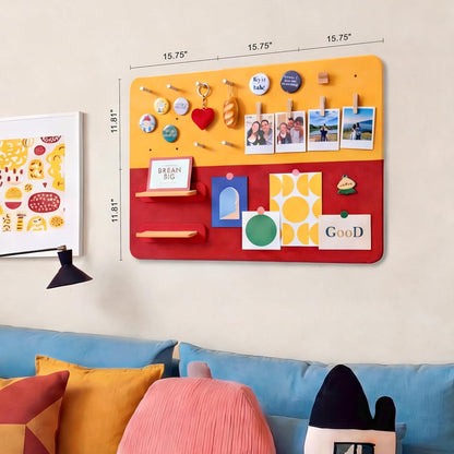 6 Pack Felt Bulletin Board Set, 11.8"x15.7" Wall-Mounted Pin Board, Cork Board Alternative with 2 Mini Insert Panels, Vision Board for Photo Display, Kids Wall Decor for Nursery, Classroom