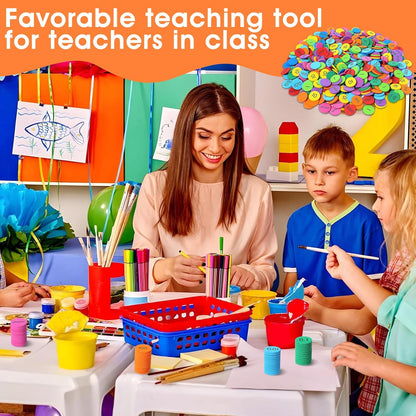 1000 Pcs Place Value Disks 10 Decimals to Whole Numbers Counting Chips for Kids Base 10 Place Value Manipulatives Math Counters Discs Set for Elementary School Math Supplies