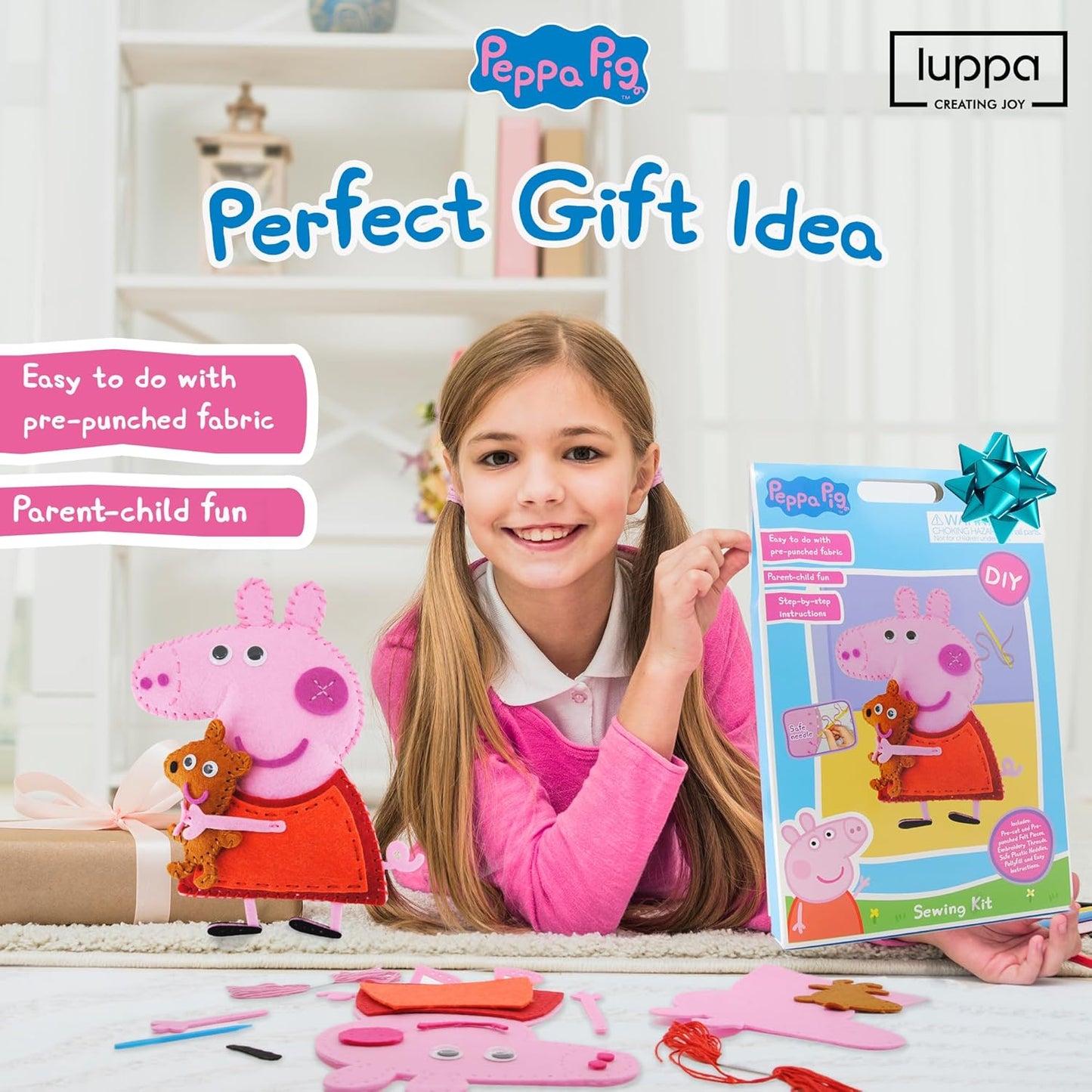 Peppa Pig Toddler Busy Board – Montessori toys for 1 2 3 4 Year Old, Educational Activity Sensory Board for Preschool Learning Fine Motor Skills, Gift Toys for Boys Girls, Airplane Car Travel Toy