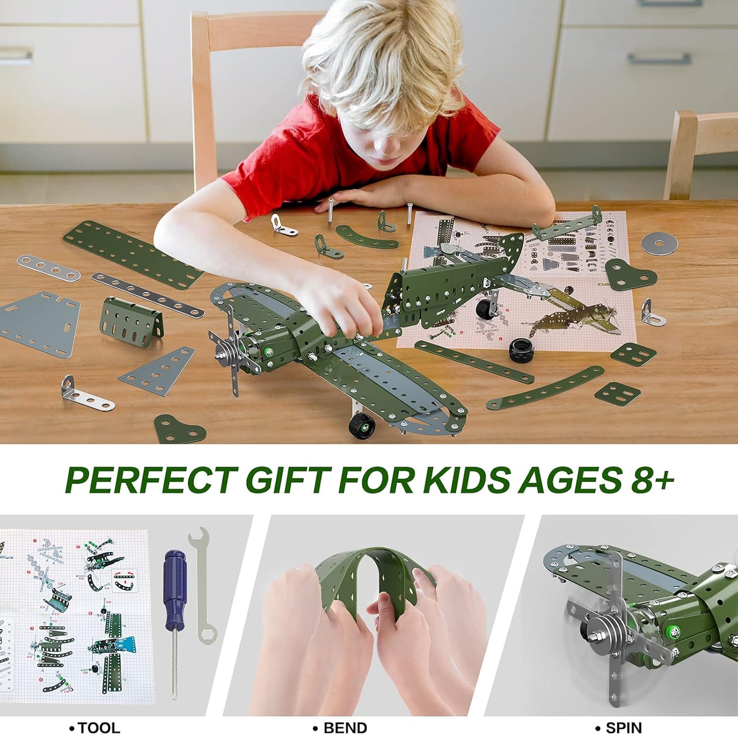 Lucky Doug STEM Building Projects Model Train Set Toys for Boys Kids 8 9 10 11 12 Years Old and Older - 340 PCS DIY Metal Building STEM Toys