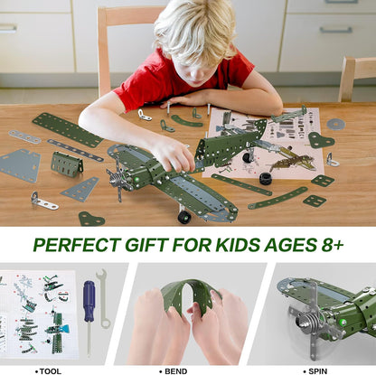 Lucky Doug STEM Building Projects Model Train Set Toys for Boys Kids 8 9 10 11 12 Years Old and Older - 340 PCS DIY Metal Building STEM Toys