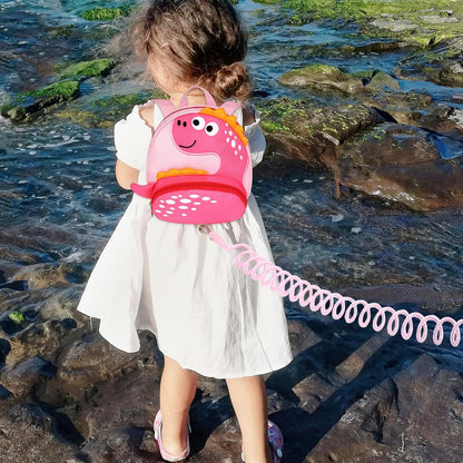 Accmor Toddler Harness Backpack Leash, Cute Dinosaur Backpacks with Anti Lost Wrist Link, Cute Mini Child Backpack Wristband Tether Strap and Protection Leashes for Boys Girls Aged 1-3 Years