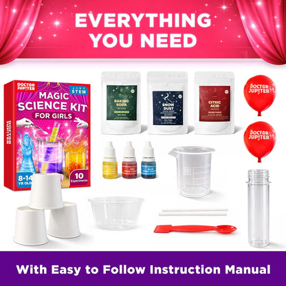 Doctor Jupiter Preschool Science Kit for Kids Ages 3-5 | Toddler Learning Activities, Birthday Gift Ideas for 3-4-5 Year Old Girls | Learning & Educational Toy STEM Kit with 100+ Experiments