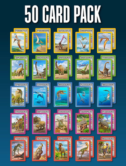 SMART CARDS DINOSAURS Card Game - Matching Pairs, Snap, Trumps, Rummy, Happy Families (7 Games To Play) | Travel Game, Gift, Stocking Stuffer | for Adults, Kids, Boys, Girls | Age 5+, 1-8 Players