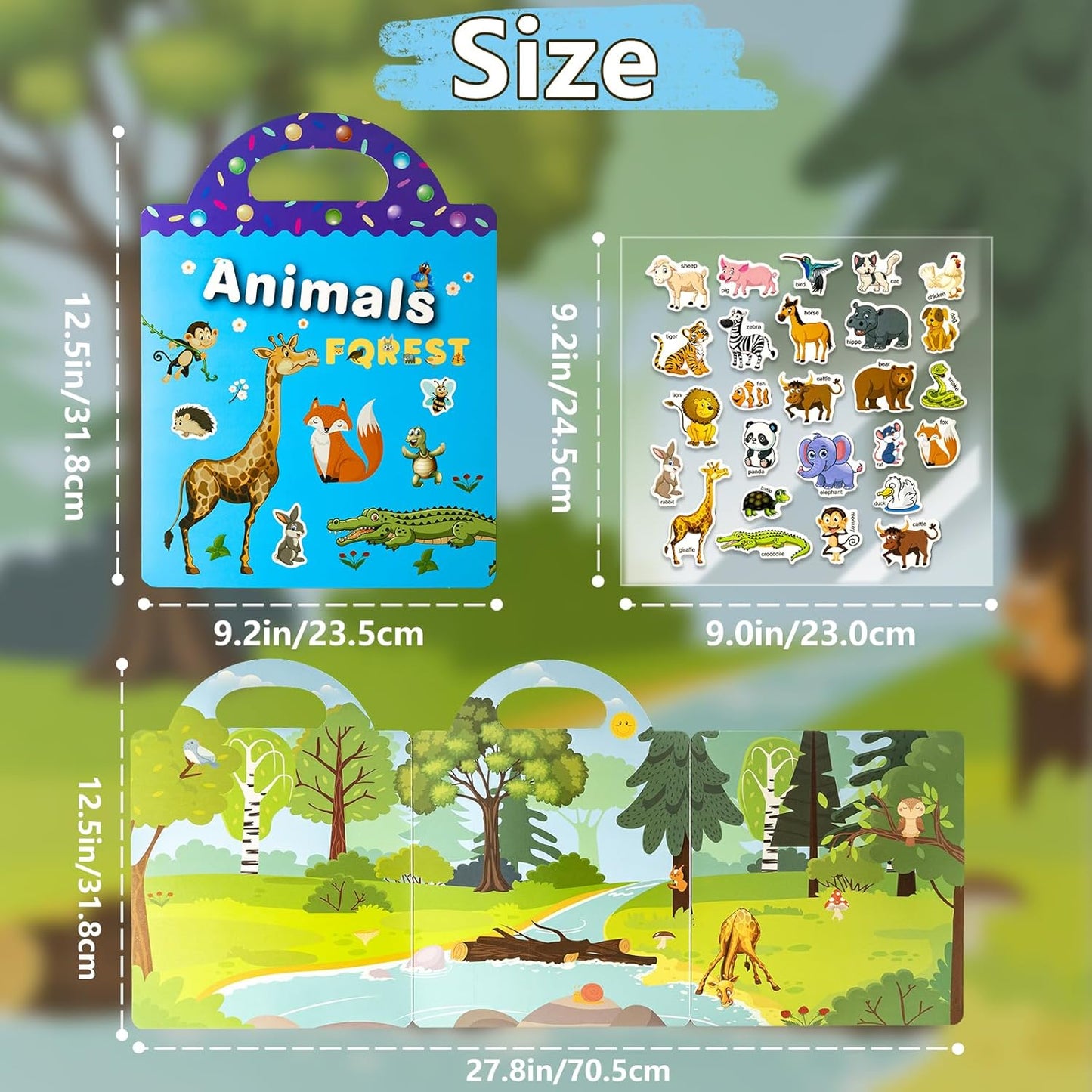 Reusable Sticker Books for Toddlers 1-3, Puffy Stickers Book for Kids Ages 2-4, Toddler Travel Activities Book Toy for Birthday Christmas - Christianity Jesus, Noah's Ark, Fairy Tales(3 Set)