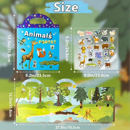 Reusable Sticker Books for Toddlers 1-3, Puffy Stickers Book for Kids Ages 2-4, Toddler Travel Activities Book Toy for Birthday Christmas - Christianity Jesus, Noah's Ark, Fairy Tales(3 Set)
