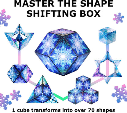 Shashibo Shape Shifting Box - Award-Winning STEM Fidget Toy with Ultra Strong Magnets - Puzzle Cube Transforms Into 100+ Shapes, Perfect Sensory Gift for Kids, Teens, and Adults (Cosmos)