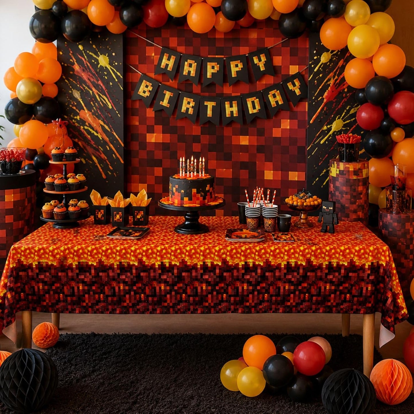 Blue Orchards Science Table Covers (Pack of 3) - 54"x108" XL - Science Birthday Party Decorations, Chemistry Party, Laboratory Theme Table Cloth