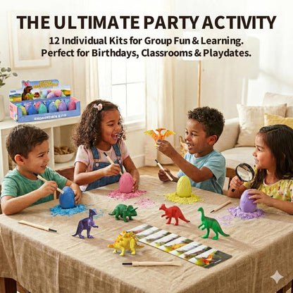 24 Dinosaur Eggs Dig Kit Toys for Kids, Dinosaur Eggs Excavation Kit with Magnifier, Easter Basket Stuffers, Science STEM Birthday Party Favors Gifts for Boys Girls Age 3 4 5 6 7 8 9 10 + Years Old