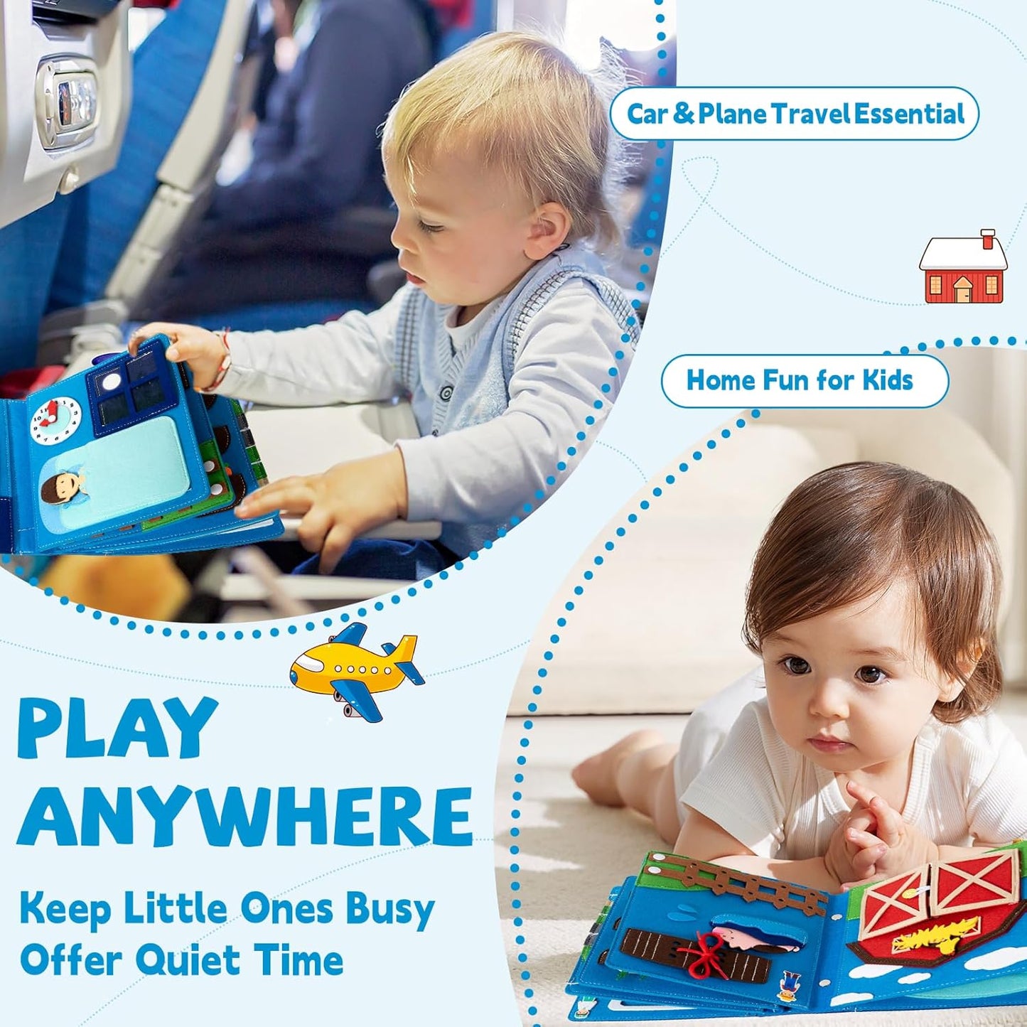 Daily Life of Girls Busy Book for Toddlers,Montessori Busy Books,Preschool Felt Busy Quiet Book Learning Life Skills,House Pretend Play Dress UP Game,Montessori Toys for 3 4 5 Years Autism Sensory