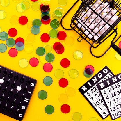 RBS Pack of 300 Jumbo Mixed Color Translucent Bingo Chips - 1.25 Inches in Diameter!