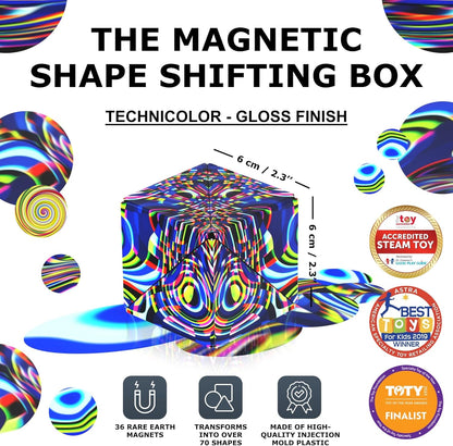 Shashibo Shape Shifting Box - Award-Winning STEM Fidget Toy with Ultra Strong Magnets - Puzzle Cube Transforms Into 100+ Shapes, Perfect Sensory Gift for Kids, Teens, and Adults (Cosmos)