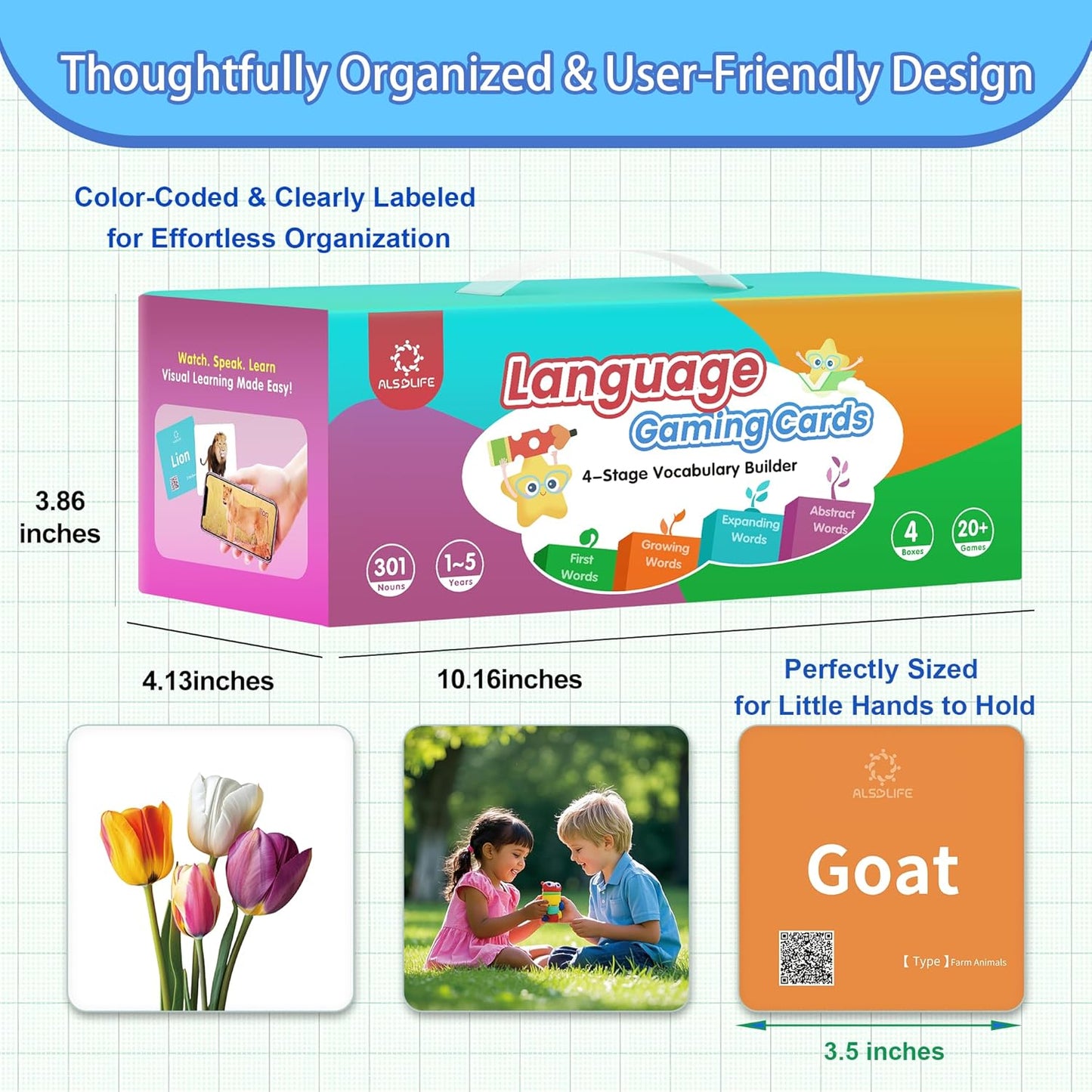 Thick Baby Flash Cards for Toddlers 1-3 Sight Words Flash Cards for Kindergarten，50 First Words Fun Video Flash Cards for Toddlers，Learning Resources Kids Aba Therapy Materials