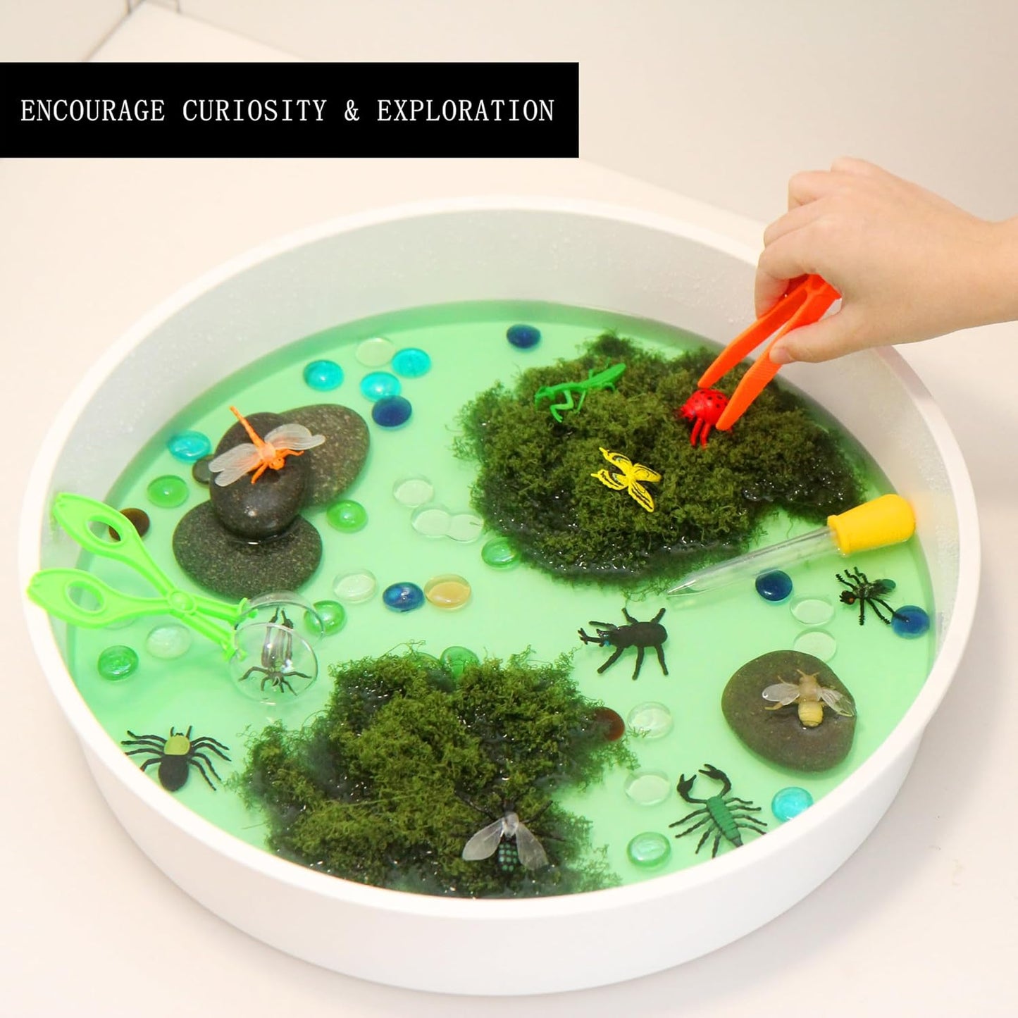 Sensory Bin Activity Set for Kids, Montessori & Reggio Inspired Classroom Materials, Small World Play Kit (ON The Farm)