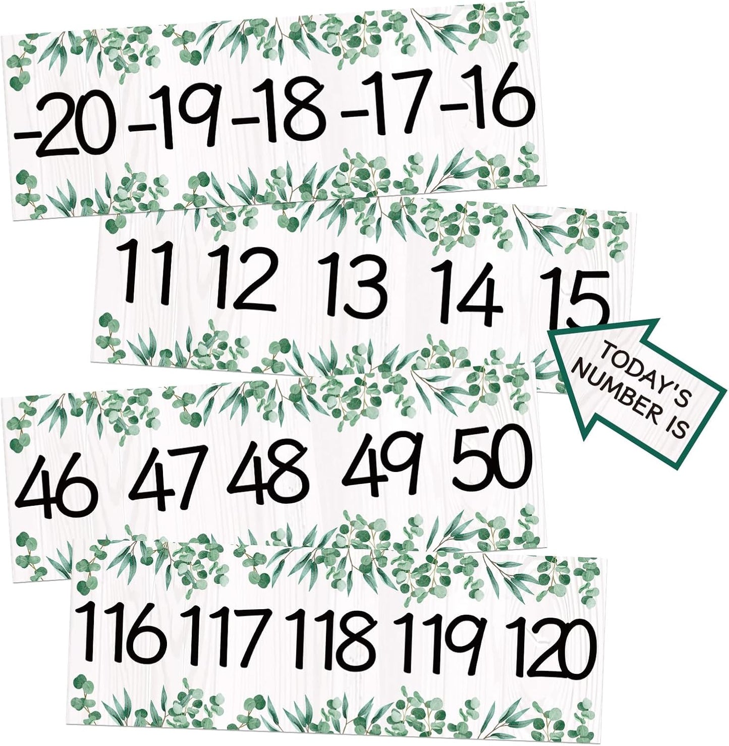COCHIE Boho Number Line Bulletin Board Border - 20 to 120 Classroom Decorations for Wall Total 34ft, Math Number Lines Border Strips Learning Poster Supplies for Students, Teachers (Bohemian)