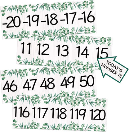 COCHIE Boho Number Line Bulletin Board Border - 20 to 120 Classroom Decorations for Wall Total 34ft, Math Number Lines Border Strips Learning Poster Supplies for Students, Teachers (Bohemian)