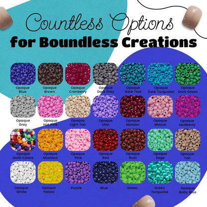 JOLLY STORE Crafts - Mini Pony Beads, Easy-to-Use Reusable Jewelry-Making/Bracelet Beads for Art, Craft Decorations & More, 6.5 x 4mm Beads, Crafted in The USA, Opaque Grey, 1000 pcs (Pack of 1)