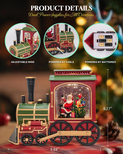 Musical Christmas Snow Globes Lantern, 7.87" Lighted Electric Snowglobes with 8 Holiday Songs 6H Timer Dual Power, Snowman Christmas Ornaments Snow Globe for Kids Adults Xmas Decor Gifts for Men Women