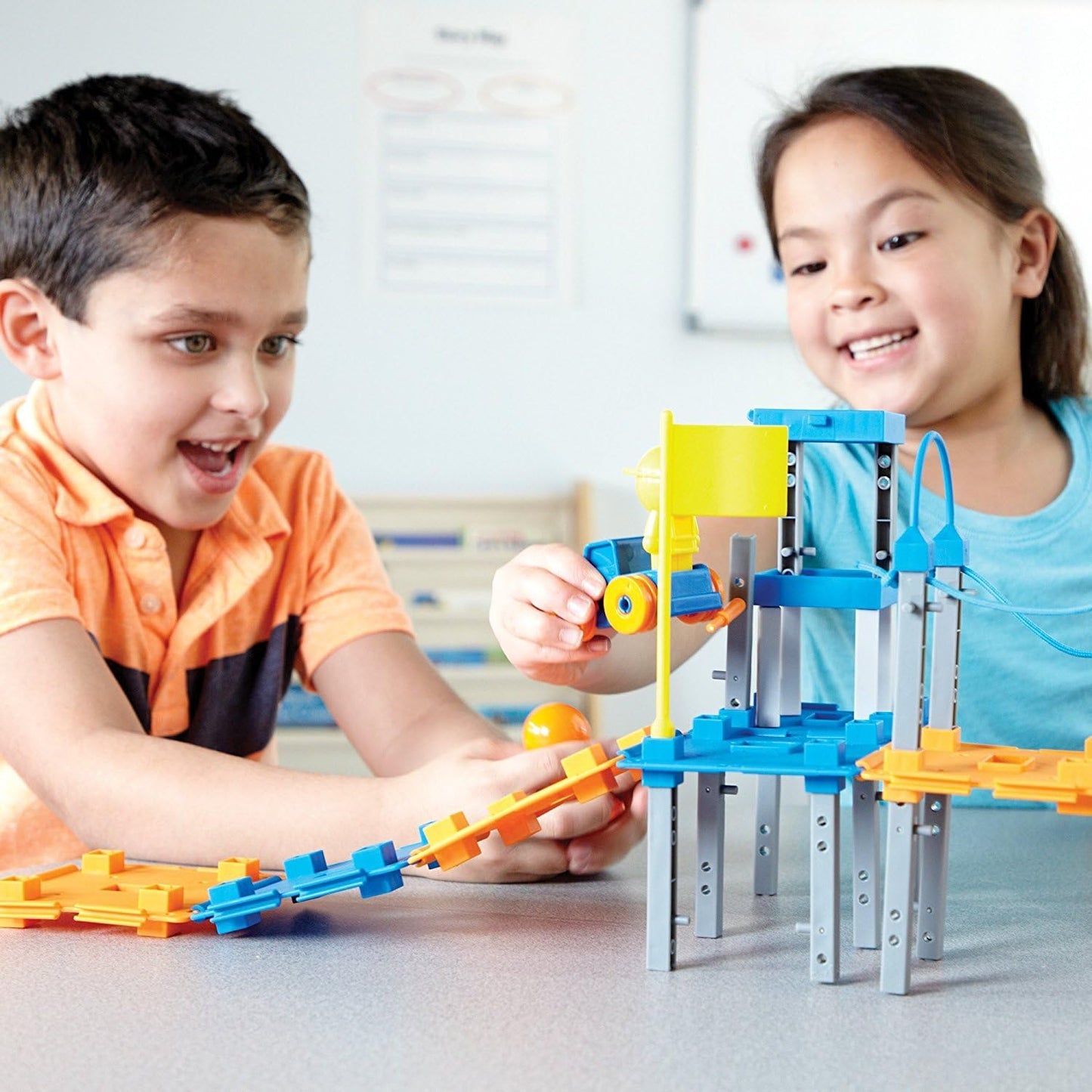 Learning Resources City Engineering and Design Building Set, Engineer STEM Toy, Construction Toys, 100 Pieces, Simple Machines Kids, Ages 5+