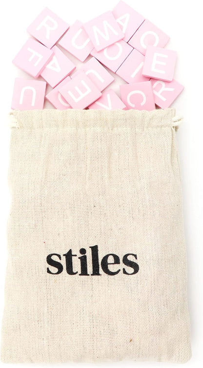 Stiles 100 Piece Wooden Magnetic Letter Tiles - Grey