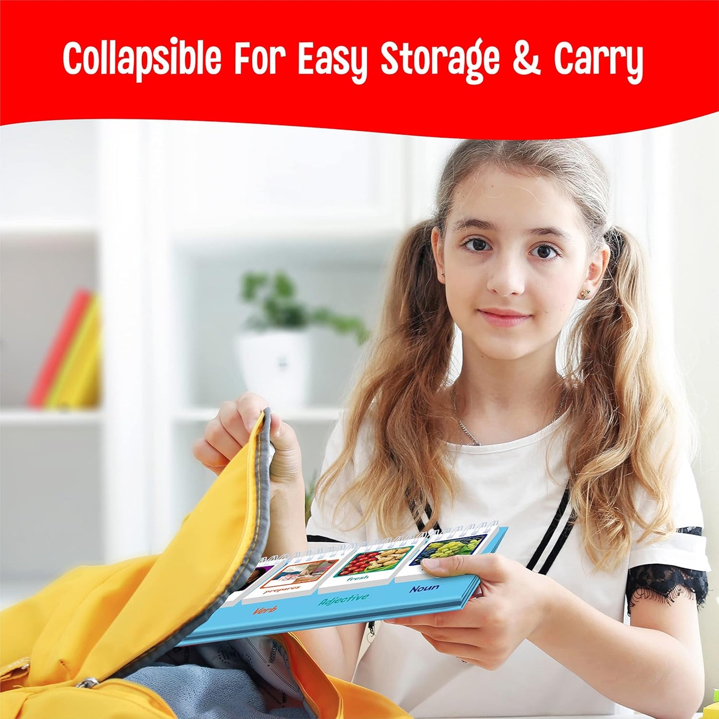 CVC Word Flip Chart - Double Sided 40 Short Vowel Word Flashcards, Freestanding, Educational Learning Tool for School Supplies