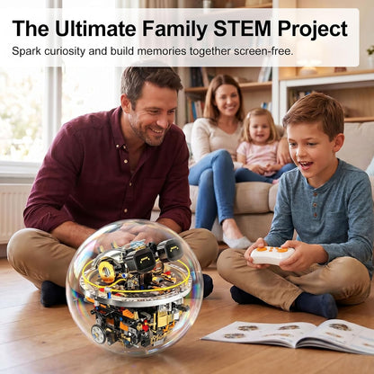 Spherical Robot Toy Kit for Kids Ages 8-12 — Remote & APP Control, STEM Robotics Building Set 804 PCS with Rechargeable Motor, 17 LED Expressions, Birthday for Boys Girls