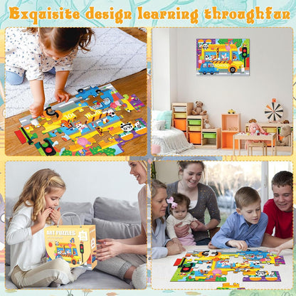 Jumbo Floor Puzzle for Kids, Large Jigsaw Puzzles 24 Piece for Kids Ages 3-5,Preschool Learning & Education Toys, Gifts for 4-8 Year Old Boys and Girls (Jungle Animals)