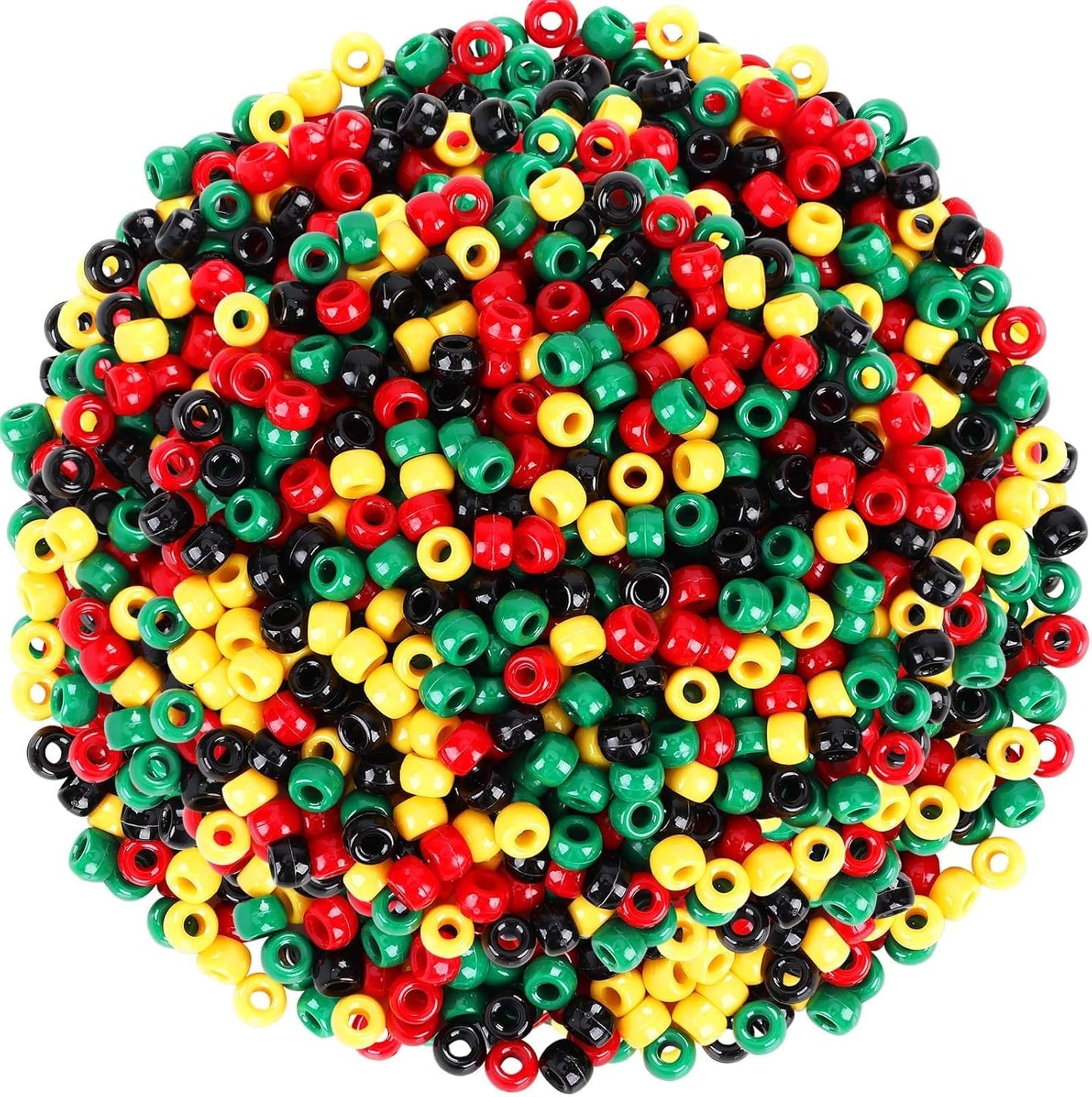UPINS 1200Pcs Christmas Pony Beads Friendship Plastic Small Hair Beads Red Green White Pony Beads for Necklace Supplies (Christmas)