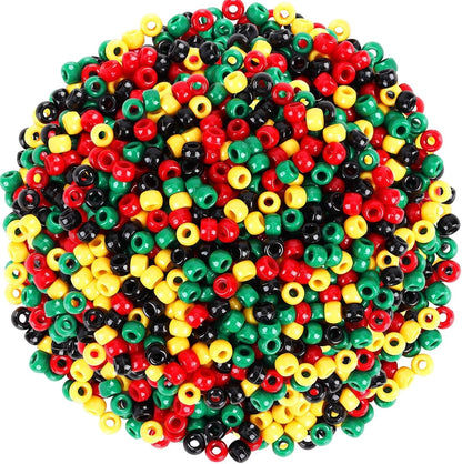 UPINS 1200Pcs Christmas Pony Beads Friendship Plastic Small Hair Beads Red Green White Pony Beads for Necklace Supplies (Christmas)