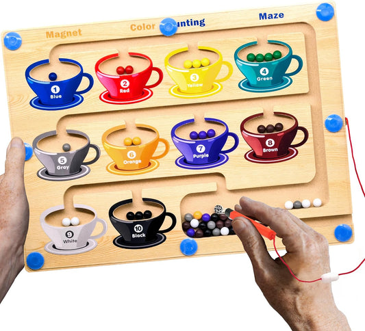 Alzheimers Products for Elderly, Dementia Activities for Seniors, Memory Care Magnetic Color & Number Matching Alzheimers Games for People with Parkinsons, Fidget Sensory Cognitive Gift Maze Board