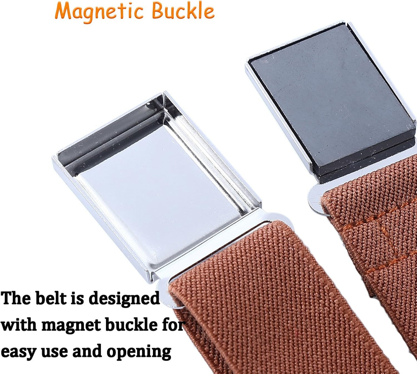 AWAYTR 3 PCS Kids Adjustable Magnetic Belts - Easy to Use Magnetic Buckle Belt for Boys and Girls