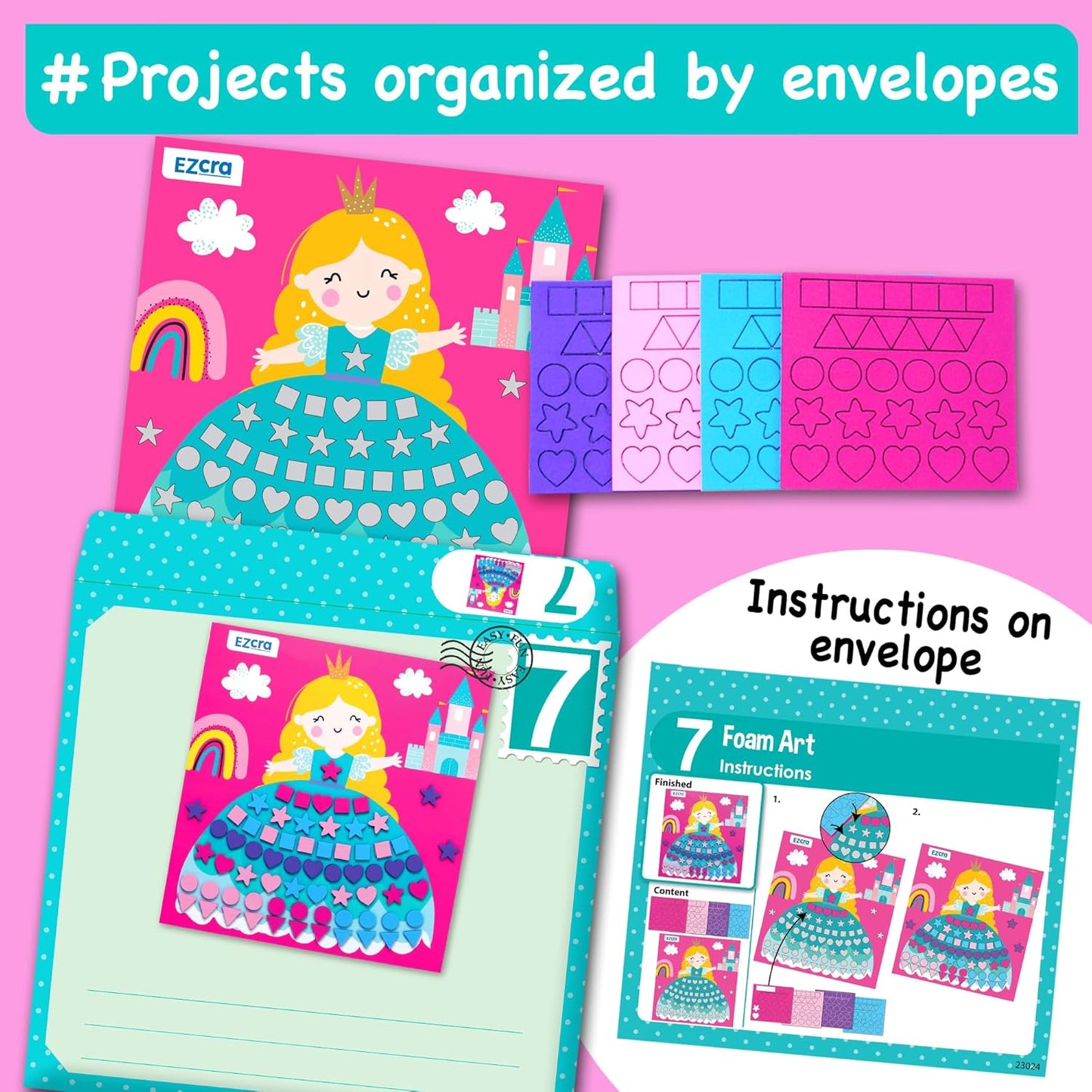 EZCRA Unicorn Craft Kits for Kids Ages 4-8 – 21 Projects in 1 Craft Box for Kids – All Inclusive No Mess Arts and Crafts Kit, Educational Activity Box for Girls