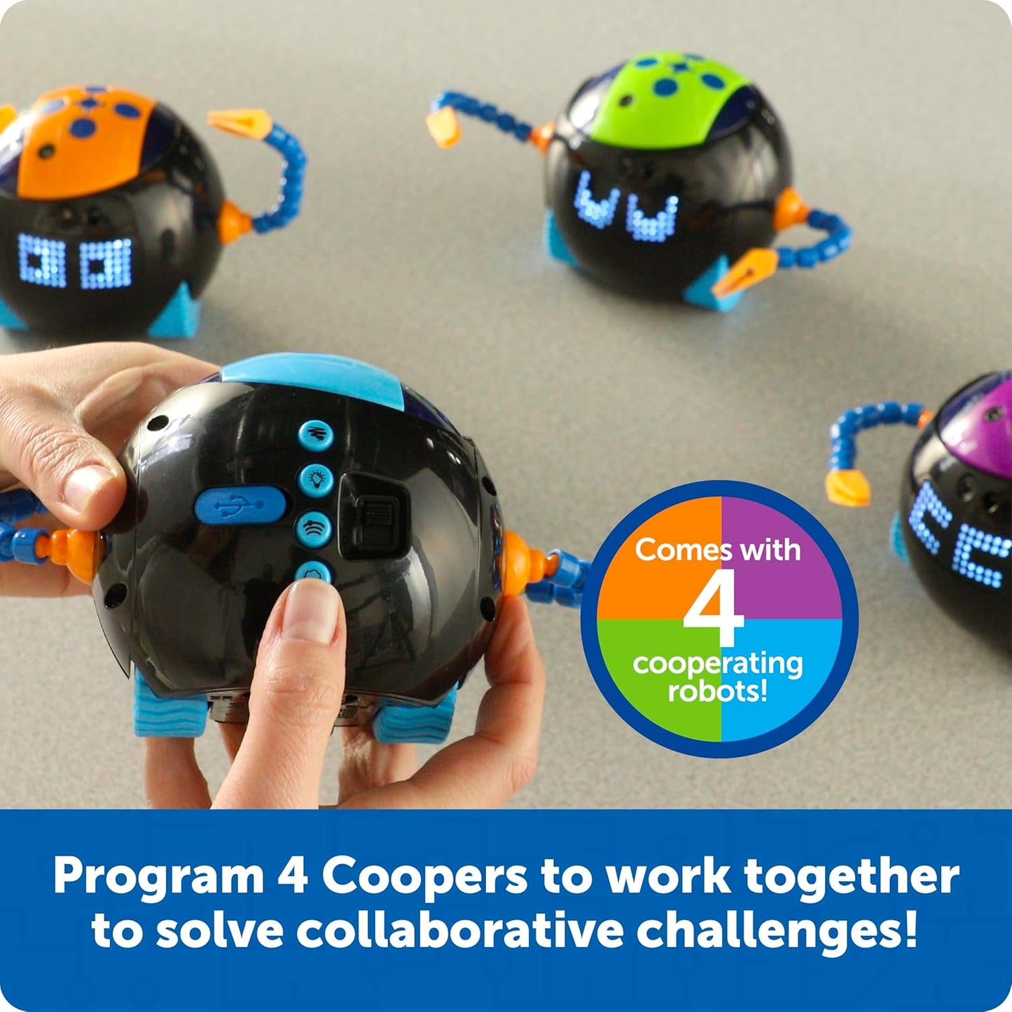 Learning Resources Cooper the STEM Robot, Coding Toy for Kids, Interactive STEM Robot for Classroom, Rechargeable Programming Toy, Ages 5+